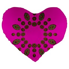 Sweet Hearts In  Decorative Metal Tinsel Large 19  Premium Flano Heart Shape Cushions by pepitasart