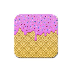 Strawberry Ice Cream Rubber Square Coaster (4 Pack)  by jumpercat