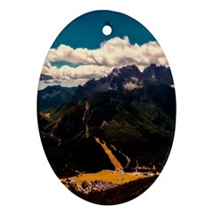 Italy Valley Canyon Mountains Sky Oval Ornament (two Sides) by BangZart