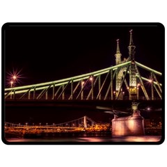 Budapest Hungary Liberty Bridge Fleece Blanket (large)  by BangZart