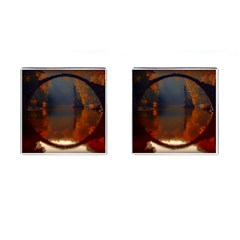 River Water Reflections Autumn Cufflinks (square) by BangZart