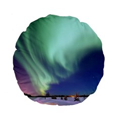 Aurora Borealis Alaska Space Standard 15  Premium Flano Round Cushions by BangZart