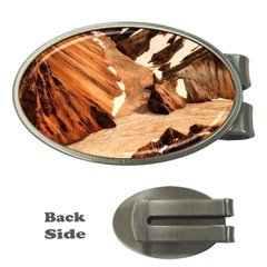 Iceland Mountains Snow Ravine Money Clips (oval)  by BangZart