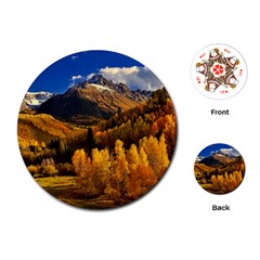 Colorado Fall Autumn Colorful Playing Cards (round)  by BangZart