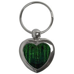 Matrix Communication Software Pc Key Chains (heart)  by BangZart