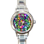 Network Nerves Nervous System Line Round Italian Charm Watch Front