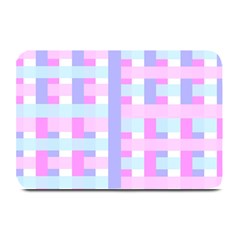 Gingham Nursery Baby Blue Pink Plate Mats by BangZart