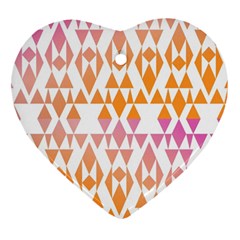 Geometric Abstract Orange Purple Ornament (heart) by BangZart