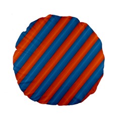 Diagonal Stripes Striped Lines Standard 15  Premium Flano Round Cushions