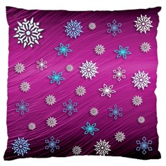 Snowflakes 3d Random Overlay Large Flano Cushion Case (two Sides) by BangZart
