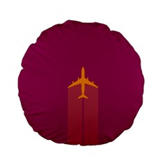 Airplane Jet Yellow Flying Wings Standard 15  Premium Flano Round Cushions by BangZart