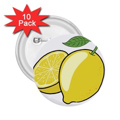 Lemon Fruit Green Yellow Citrus 2 25  Buttons (10 Pack)  by BangZart