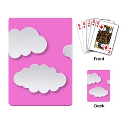 Clouds Sky Pink Comic Background Playing Card by BangZart