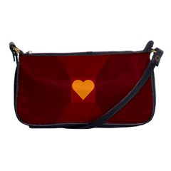 Heart Red Yellow Love Card Design Shoulder Clutch Bags by BangZart