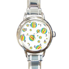 Balloon Ball District Colorful Round Italian Charm Watch by BangZart