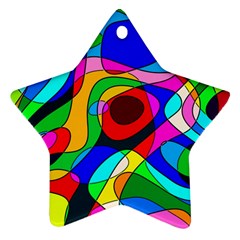 Digital Multicolor Colorful Curves Star Ornament (two Sides) by BangZart