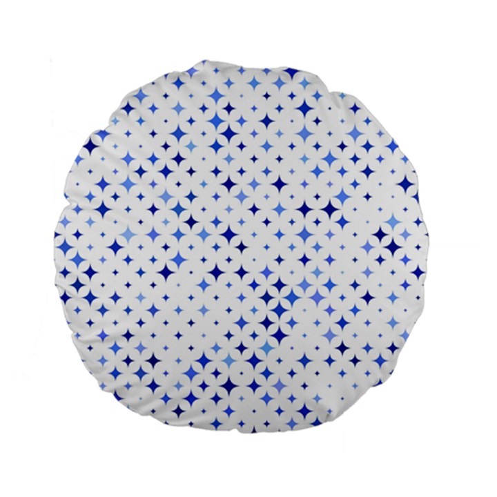 Star Curved Background Blue Standard 15  Premium Flano Round Cushions