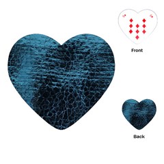 Blue Black Shiny Fabric Pattern Playing Cards (heart)  by BangZart