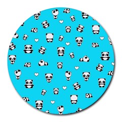 Panda Pattern Round Mousepads by Valentinaart