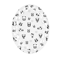 Panda Pattern Ornament (oval Filigree) by Valentinaart