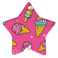 Summer Ice Creams Flavors Pattern Ornament (star) by Bigfootshirtshop