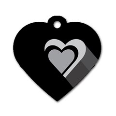 Heart Love Black And White Symbol Dog Tag Heart (one Side) by Celenk
