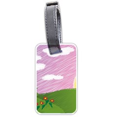 Pine Trees Sunrise Sunset Luggage Tags (one Side)  by Celenk