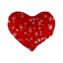 Template Winter Christmas Xmas Standard 16  Premium Flano Heart Shape Cushions by Celenk
