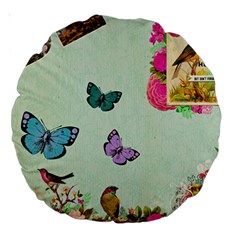 Collage Large 18  Premium Round Cushions by NouveauDesign