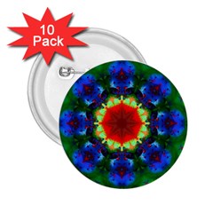Fractal Digital Mandala Floral 2 25  Buttons (10 Pack)  by Celenk