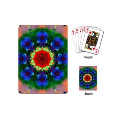 Fractal Digital Mandala Floral Playing Cards (mini)  by Celenk
