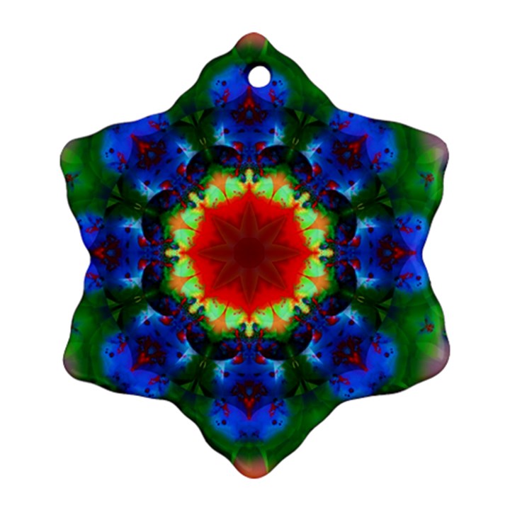 Fractal Digital Mandala Floral Snowflake Ornament (Two Sides)