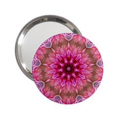 Flower Mandala Art Pink Abstract 2 25  Handbag Mirrors by Celenk