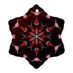 Mandala Red Bright Kaleidoscope Snowflake Ornament (Two Sides) Back