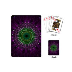 Purple Mandala Fractal Glass Playing Cards (mini)  by Celenk
