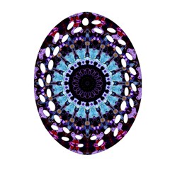 Kaleidoscope Shape Abstract Design Oval Filigree Ornament (two Sides) by Celenk