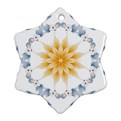 Mandala Mermaid Lake Rose Swimmers Snowflake Ornament (two Sides) by Celenk