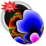 Fractal Background Pattern Color 3  Magnets (100 pack)