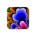 Fractal Background Pattern Color Rubber Coaster (Square) 