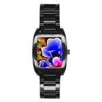 Fractal Background Pattern Color Stainless Steel Barrel Watch