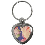 Fabric Textile Abstract Pattern Key Chains (Heart) 