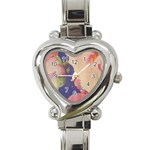 Fabric Textile Abstract Pattern Heart Italian Charm Watch