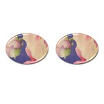 Fabric Textile Abstract Pattern Cufflinks (Oval)