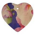 Fabric Textile Abstract Pattern Heart Ornament (Two Sides)