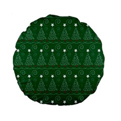 Christmas Tree Holiday Star Standard 15  Premium Flano Round Cushions by Celenk