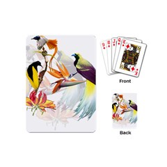Exotic Birds Of Paradise And Flowers Watercolor Playing Cards (mini)  by TKKdesignsCo