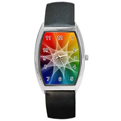 Abstract Star Pattern Structure Barrel Style Metal Watch by Celenk