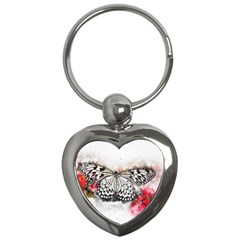 Butterfly Animal Insect Art Key Chains (heart)  by Celenk