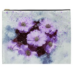 Flowers Purple Nature Art Abstract Cosmetic Bag (xxxl)  by Celenk