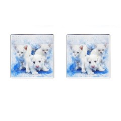 Dog Cats Pet Art Abstract Cufflinks (square) by Celenk